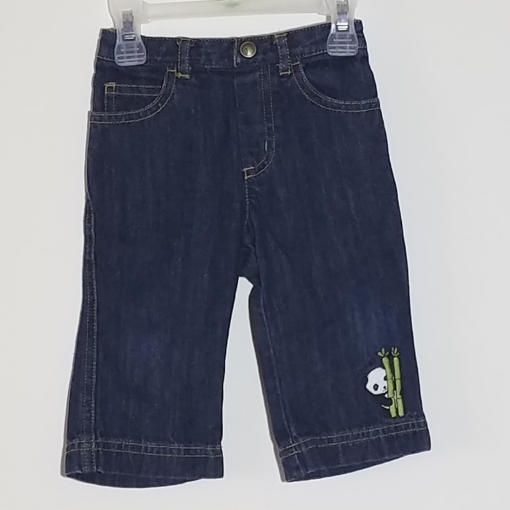 Gymboree Denim Jeans Panda Bamboo 6-12m